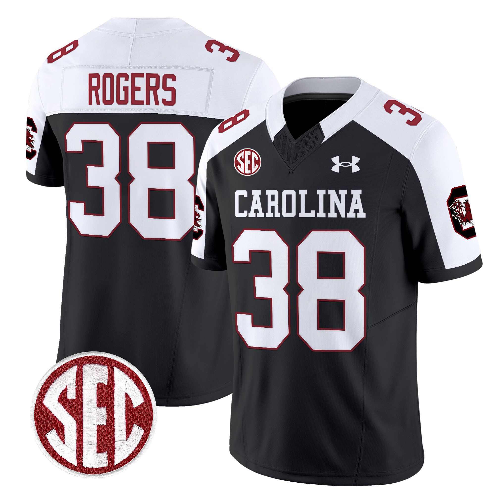 Men South Carolina Gamecocks #38 Rogers Black 1980 Throwback Vapor Limited 2024 NCAA Jersey style 1->customized nfl jersey->Custom Jersey